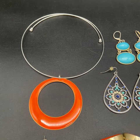Statement Jewelry Lot 9 Pcs Bohemian Beaded Necklaces Dangle Earrings Bracelet