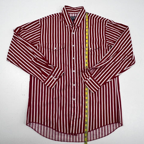 Vintage 90s Wrangler Cowboy Cut Striped Western Shirt Made in USA Sz 15.5-34