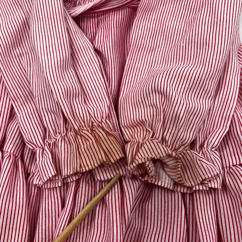 Vintage 80s 90s Polly Flinders & Nannette Girls Striped Smocked Dresses Sz 4 5