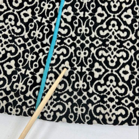 Vintage Y2K Three Sisters Women's Black Damask Chenille Belted Trench Coat M