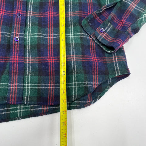 Vintage 70s/80s Christopher Rand Quilted Lined Wool Plaid Flannel Shacket Sz XL
