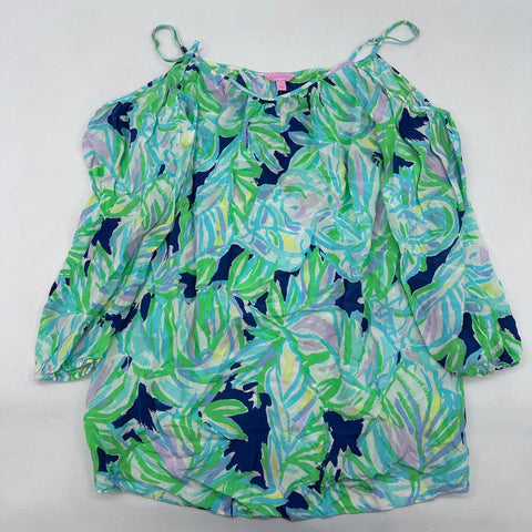 Lilly Pulitzer Women's Candice Silk Dress Resort Navy Uptown Trunk Sz L NWT