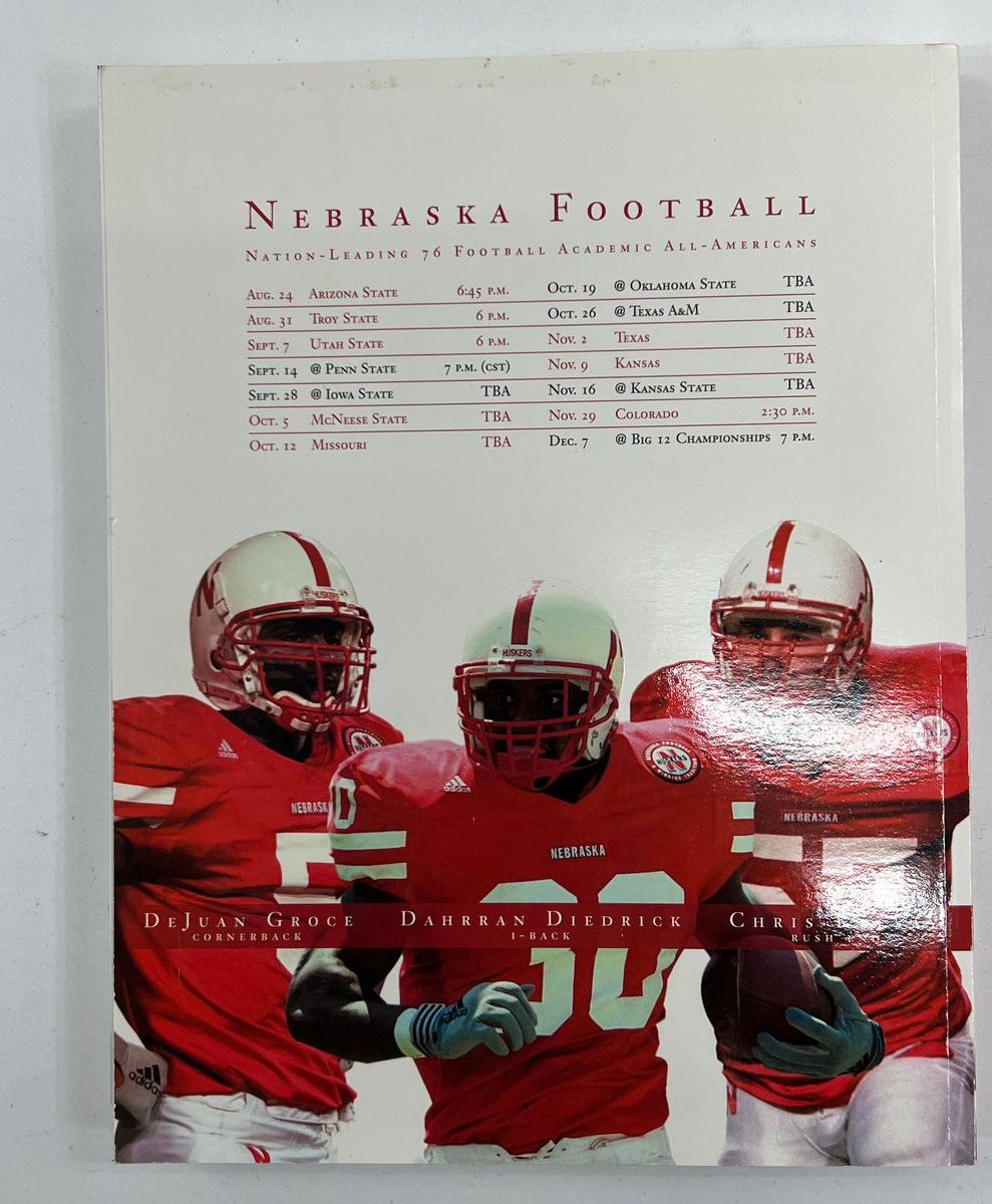 Collectible Sports Memorabilia NE Huskers Game Program & Media Guide Books Lot