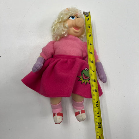 Vintage 80s The Muppets Miss Piggy Plush Doll Merawell Kermit Graphic 12"