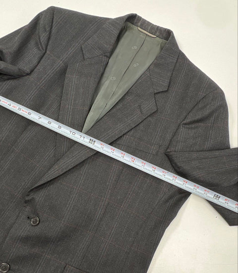 Vintage 80s Christian Dior Monsieur Men's Gray Pinstripe Blazer Jacket Sz 44L