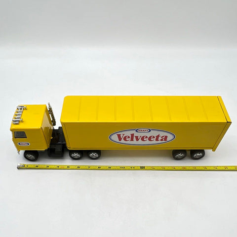 Kraft Velveeta Toy Semi Truck Trailer Yellow Advertising Pressed Steel Vintage
