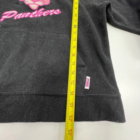 Vintage Y2K Pink Panther Women's Fleece Hoodie Black Embroidered Pullover XL