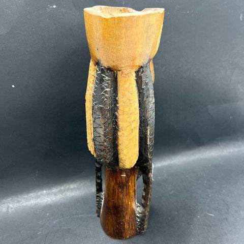 Vintage Hand Carved Wood Jamaican Rastafarian Man Bust Sculpture Folk Art 9"