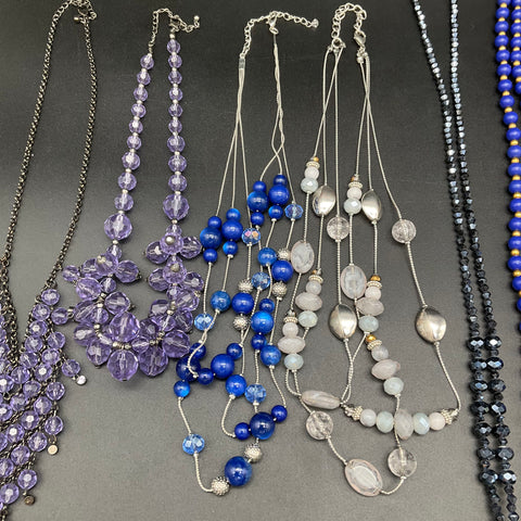 Modern Costume Fashion Necklace Jewelry Lot of 11 Beaded Chain Statement