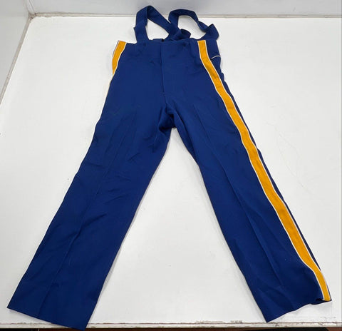 Vintage Marching Band Uniform Jacket Bib Trousers Set Blue White Gold Warriors