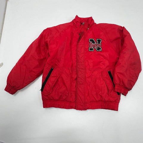 Vintage 90s Apex One Nebraska Huskers Quilted Lined Puffer Jacket NCAA Sz S