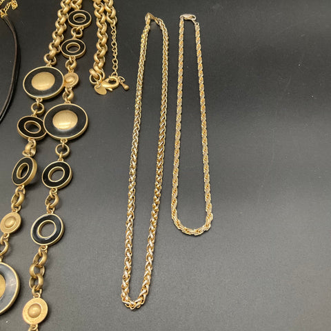 Elizabeth and James Lia Sophia Lucky Brand Gold Tone Jewelry Lot 7 Necklaces