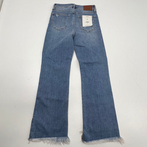 NWT Hidden Jeans Happi Crop Flare Raw Hem Distressed Jeans Women's Size 27