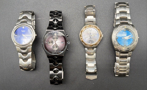 Fossil Pulsar Armitron Men's Wrist Watch Lot of 4 Stainless Steel As-Is Lot