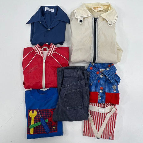 Mixed Brands Vintage 70s 80s Multicolor Kids Clothes Lot Jacket Jeans Shirt