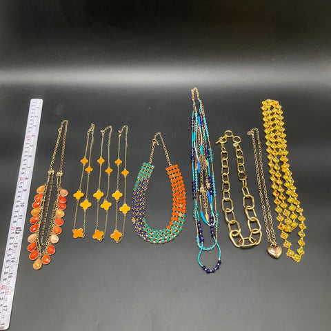 Vintage to Modern Costume Jewelry Necklace Lot of 9 Juicy Couture Talbots Bib