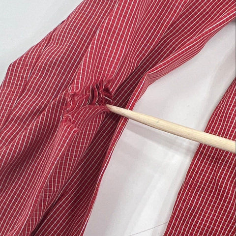 Burberry Men's Red White Plaid Button Up Shirt Nova Check Trim Classic Fit M