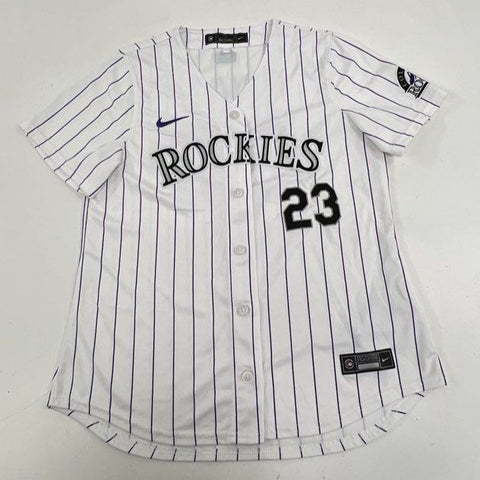 Nike Colorado Rockies Kris Bryant #23 MLB Baseball Pinstripe Jersey Sz M