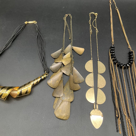 Vintage to Modern Costume Jewelry Lot of 6 Bib Statement Necklaces Faux Pearl