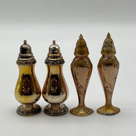 Salt and Pepper Shaker Lot Oneida Community & Stanhome Silver Plate 4 Pcs