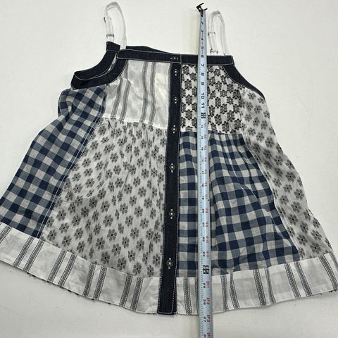 Pilcro Women's Blue Patchwork Floral Gingham Peplum Camisole Top NWT Sz S