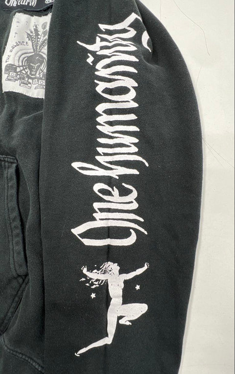 RVCA Men's Black One Earth One Humanity Graphic Pullover Hoodie XL