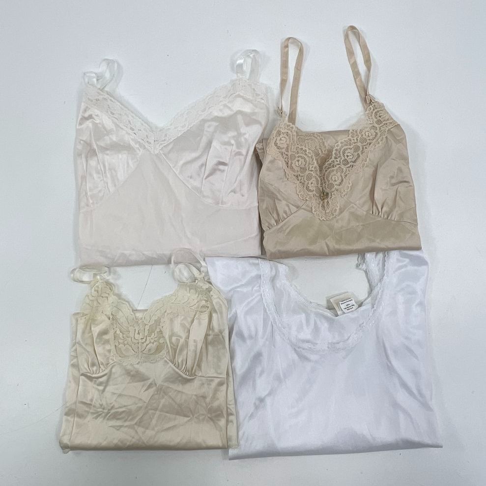 Vintage Modern Slips Lot 4 Mixed Brands Lace Lingerie Nightgowns Craft Upcycle