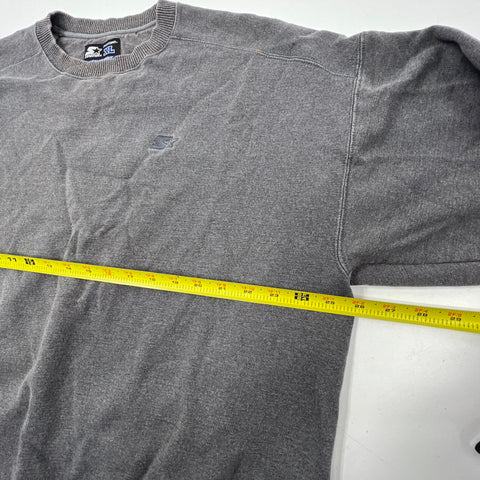 Vintage Y2K Starter Washed Gray Heavyweight Crewneck Sweatshirt Men's XL
