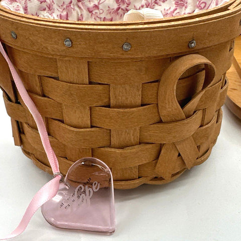 Longaberger Basket Lot 4 Pieces Heart Oval Round Octagonal With Lids & Liners