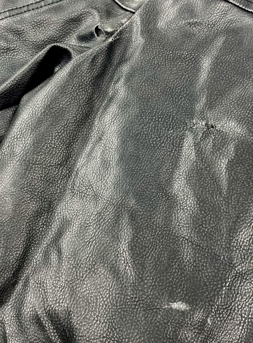 Kenneth Cole Reaction Black Faux Leather Hooded Moto Jacket Men's M
