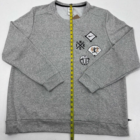 Nike Men's Gray Baseball Dri-FIT Sweatshirt Embroidered #42 Patches Sz XL