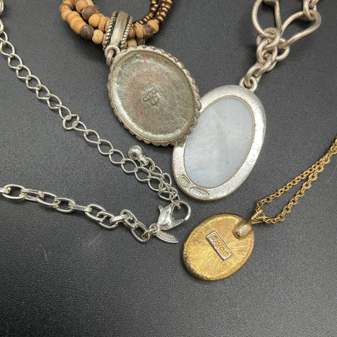 Vintage Avon Costume Jewelry Lot 11 Necklaces Gold Silver Tone Pendants Chains