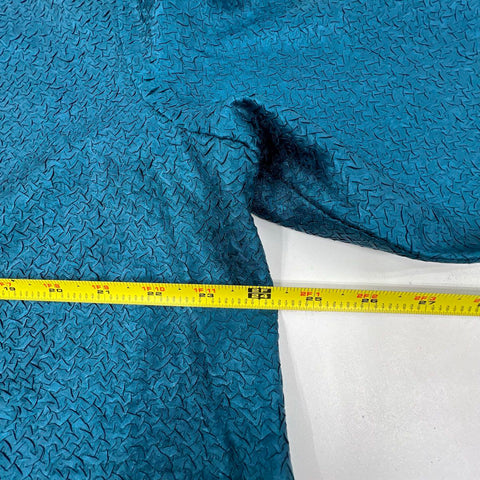 NWT Chico's Women's Teal Travelers Crushed Open Front Long Jacket Cardigan Size