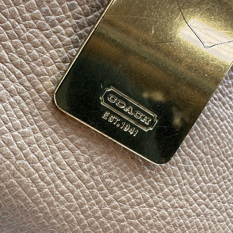 Coach Taupe Pebbled Leather Lexy Shoulder Bag Tote Gold Hardware