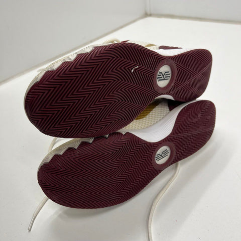 Nike Kyrie 1 iD White Metallic Gold Burgundy Basketball Shoes Size 11.5
