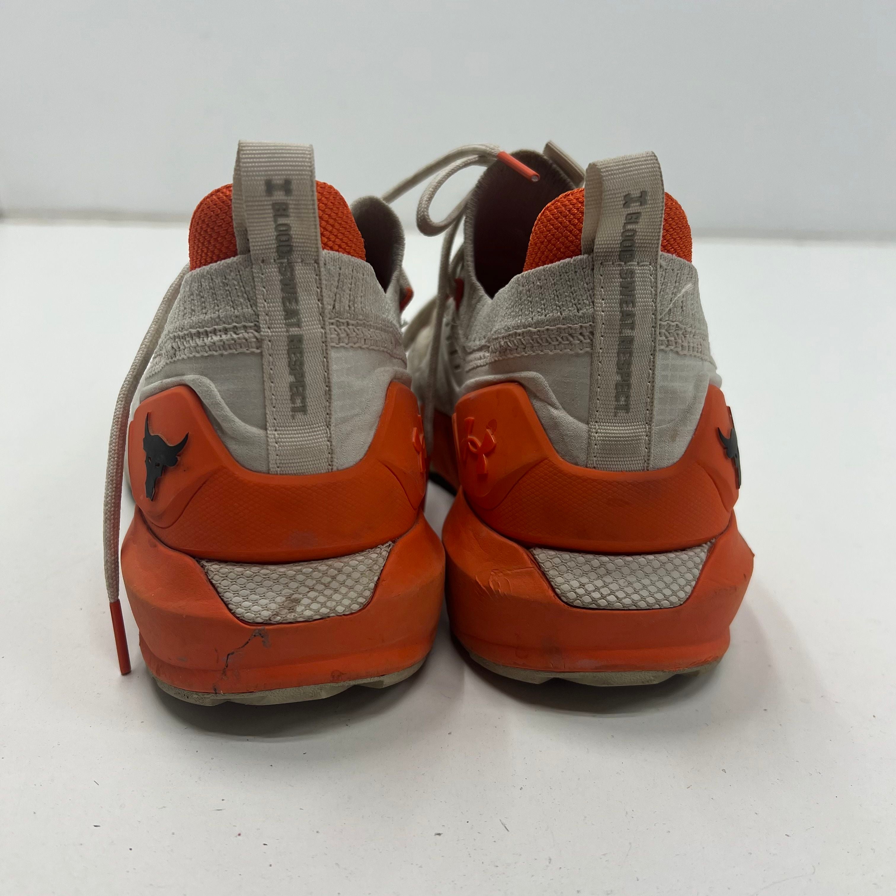 Under Armour Project Rock 2 Gray Orange Training Shoes Men's Size 9