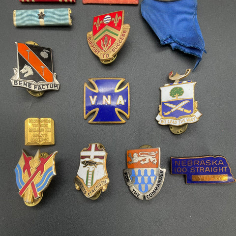 Vintage Pin Badge Lot US Army Military DUI Achievement 15 Pieces Mixed