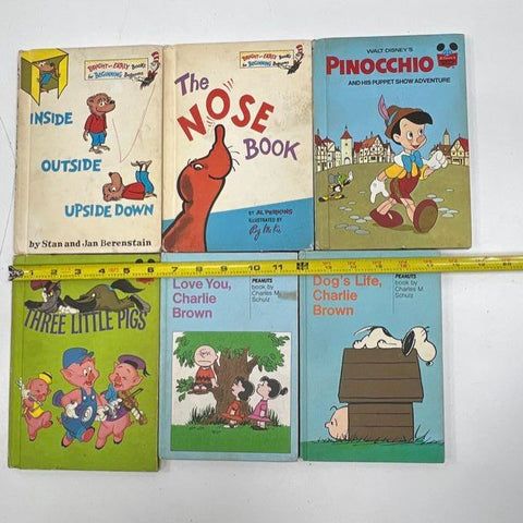 Vintage Peanuts Charlie Brown Berenstain Disney 6 Book Lot Random House 1960s