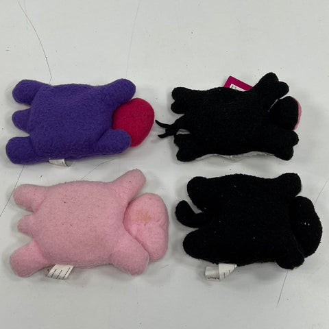 Vintage 1997 Pillow Buddies Babies Lot of 4 Plush Cow Cat Bunny Dino Crown