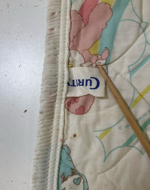 Vintage Care Bears Baby Linens & Flannel Scraps 6 Pieces Baby Hugs Baby Tugs