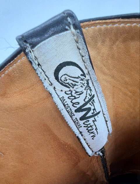 Vintage 90s Code Western Black Leather Roper Boots Men's Size 10D