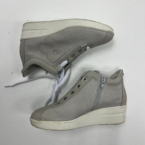 Rucoline Agile Jackie 226 Grey Beige Wedge High Top Fashion Sneakers Size 7