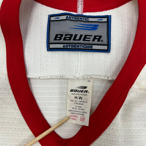 Vintage Y2K Bauer White Red UNO Mavericks Hockey Jersey Men's XXL