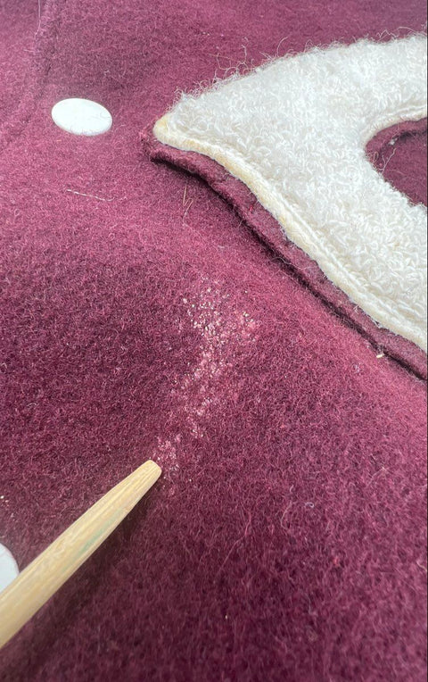 Vintage 80s Holloway Wool Leather Varsity Letterman Jacket Maroon Sz L
