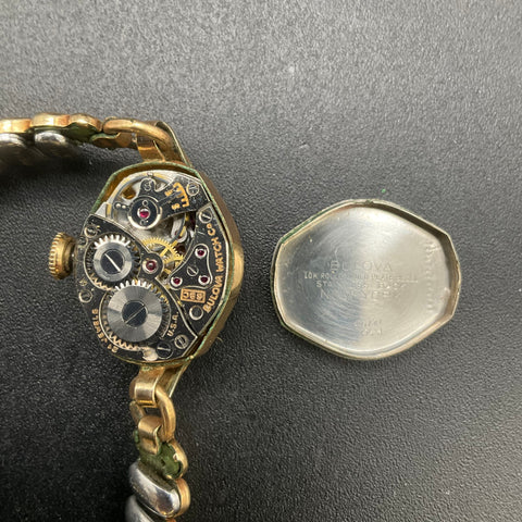 Vintage 1951 Bulova 10K RGP 21 Jewel Ladies Watch Winds Runs Keeps Time