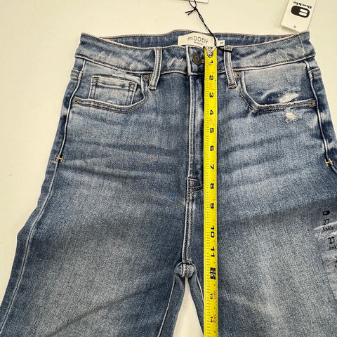 NWT Hidden Jeans Happi Crop Flare Raw Hem Distressed Jeans Women's Size 27