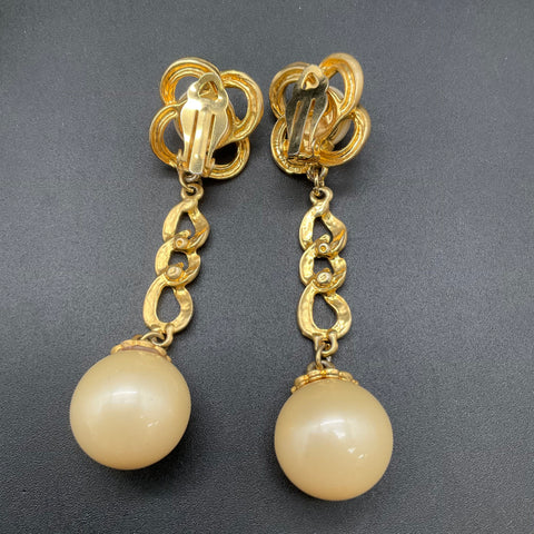 Vintage Richelieu Faux Pearl Clip On & Screw Back Earrings Jewelry Lot 11 Pairs