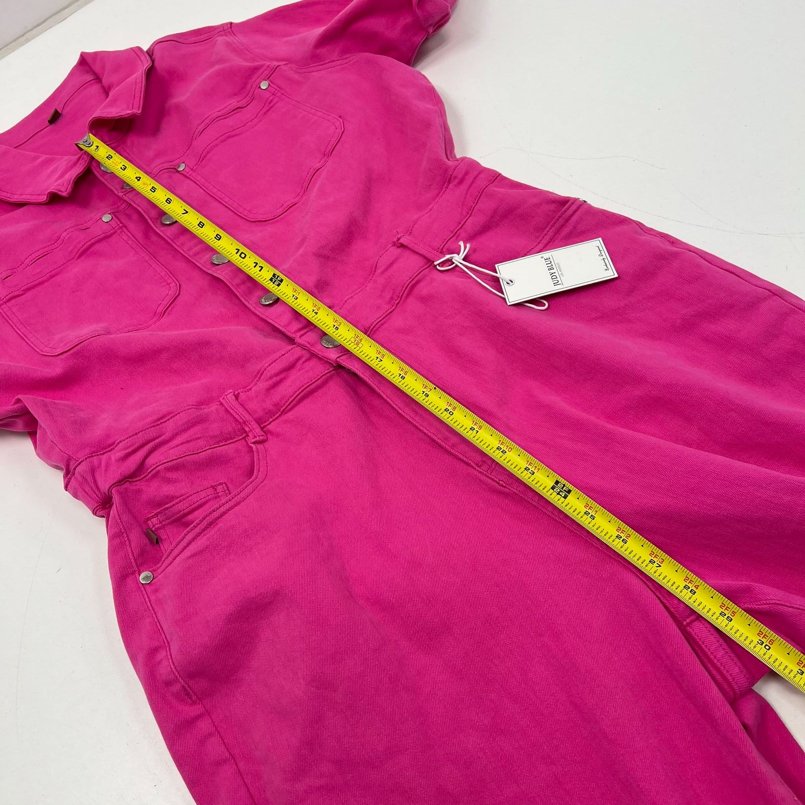 Judy Blue Garment Dyed Utility Flare Jumpsuit Hot Pink Women's Size 2XL NWT
