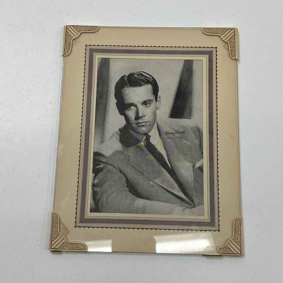 Collectible Old Hollywood Paramount Henry Fonda Vintage Photograph Behind Glass