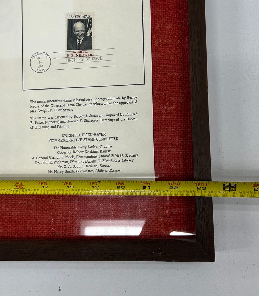 Dwight D Eisenhower Framed Stamp Collection 1969 First Day Cover FDC Ephemera